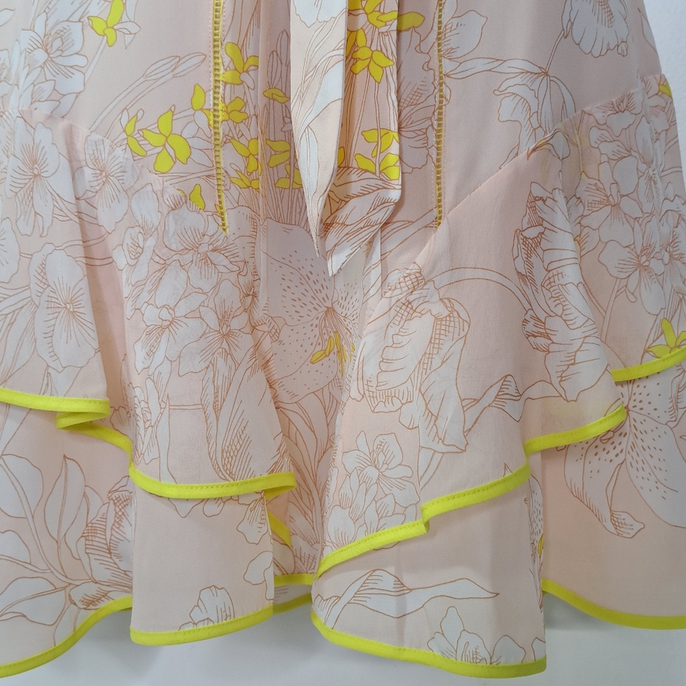 Reiss Carlotta Short Flutter Sleeve Dress in Blush Size US 4 - Picture 7 of 16